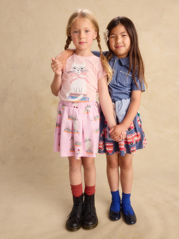 Pleated Jersey Skirt