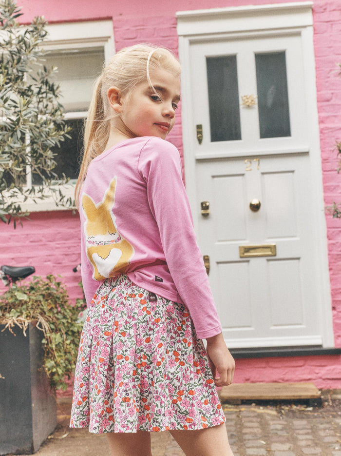 Pleated Jersey Skirt