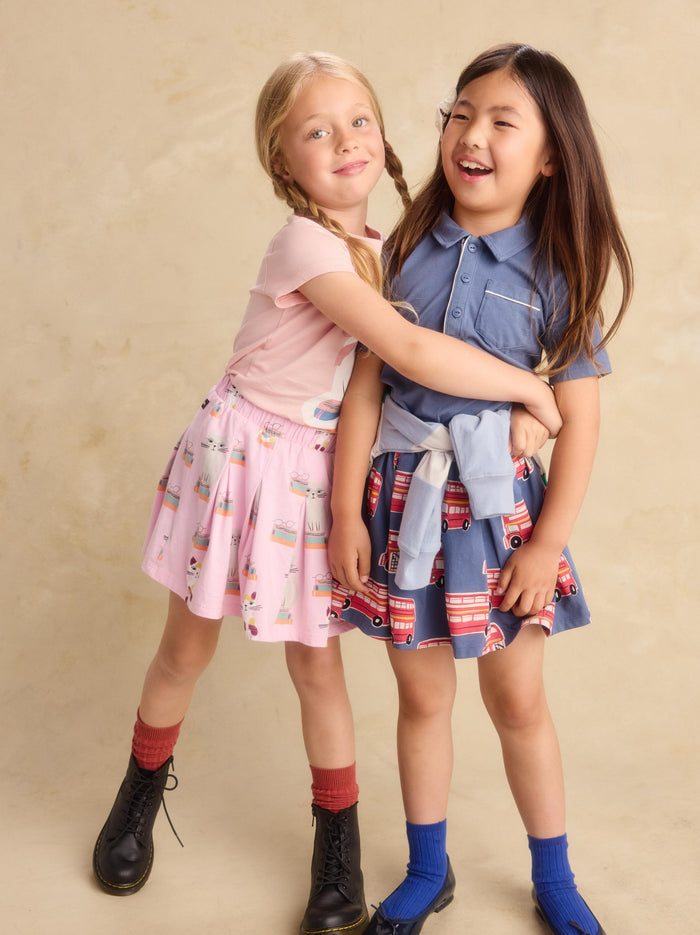 Pleated Jersey Skirt