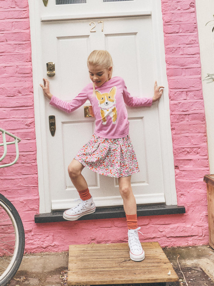 Pleated Jersey Skirt
