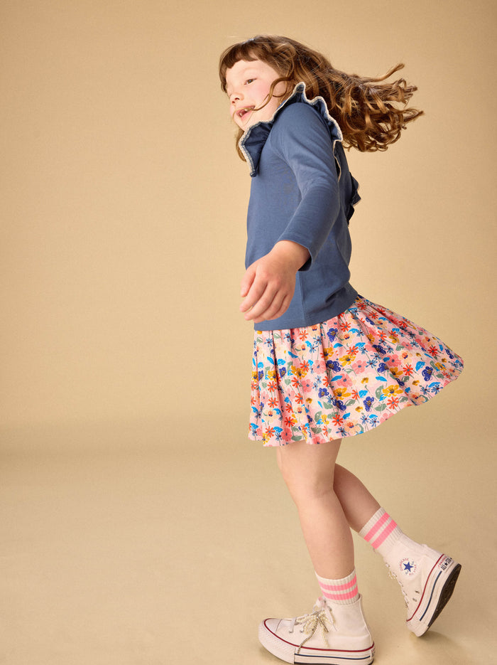 Pleated Jersey Skirt