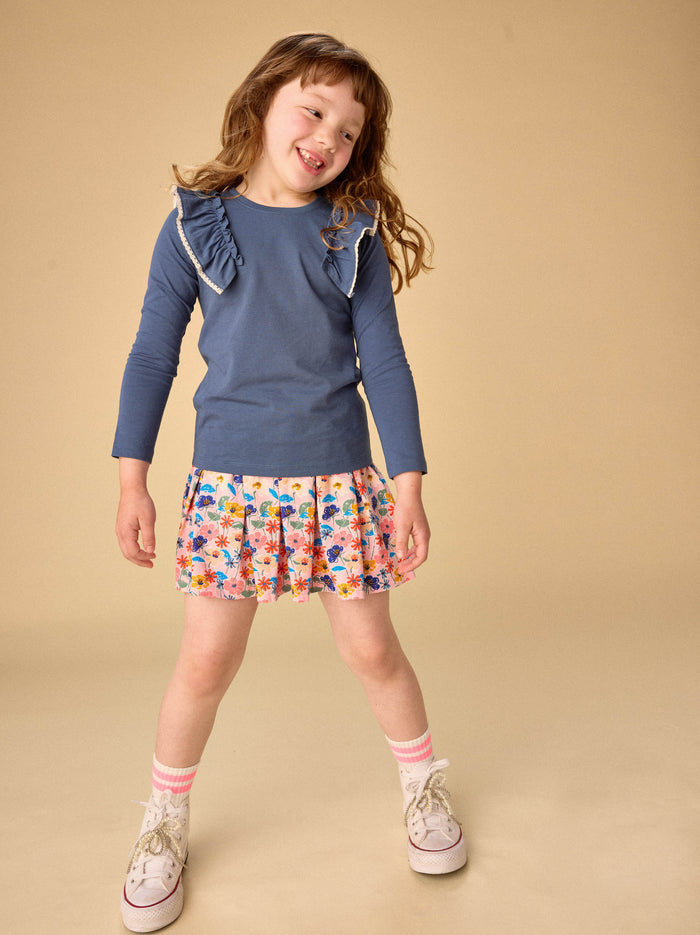 Pleated Jersey Skirt