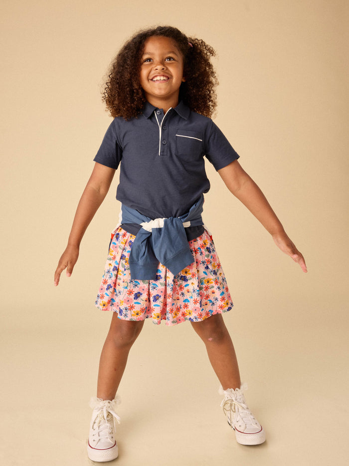 Pleated Jersey Skirt