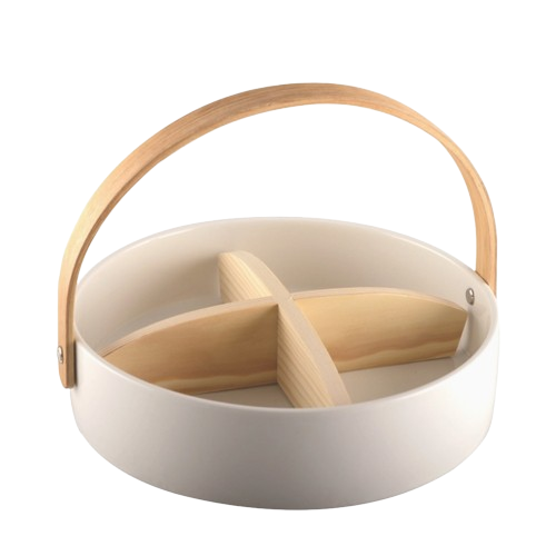 Porcelain and Bamboo Basket