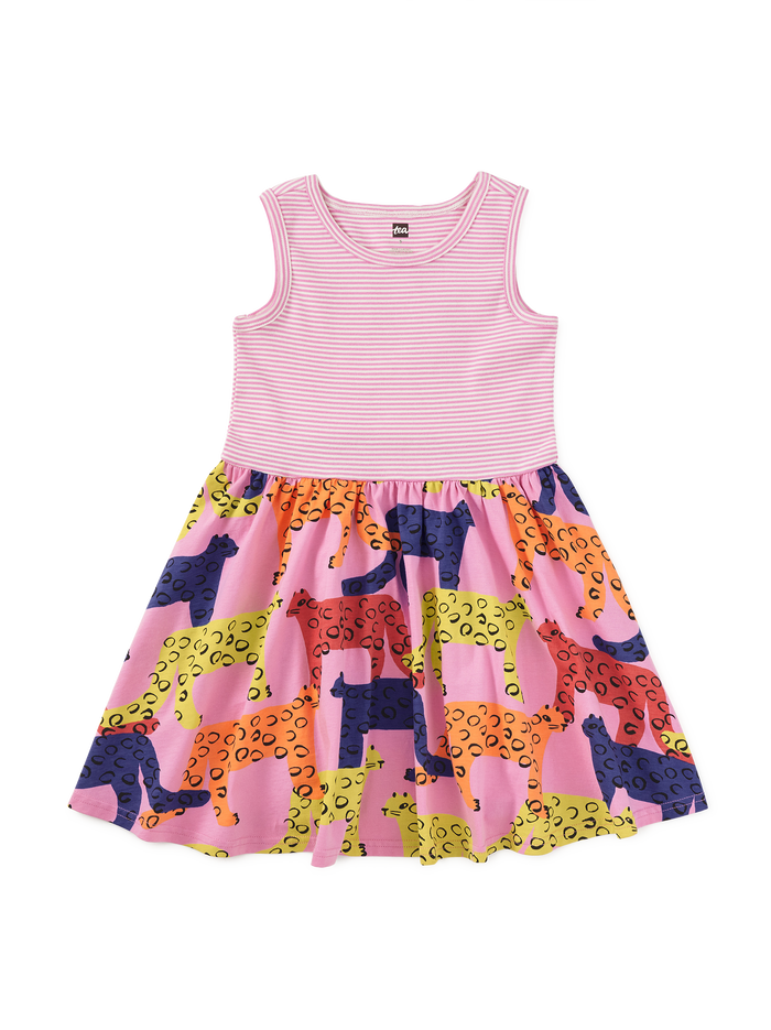 Print Mix Tank Skirted Dress