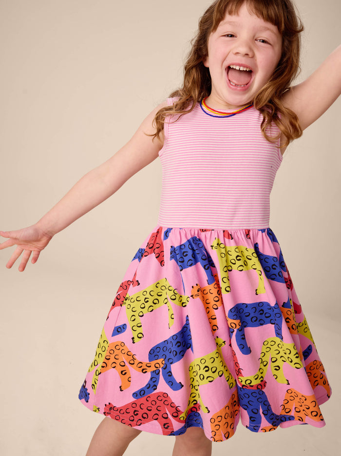 Print Mix Tank Skirted Dress