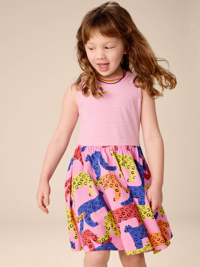 Print Mix Tank Skirted Dress