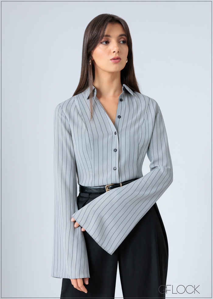 Printed Collared Top - 200726