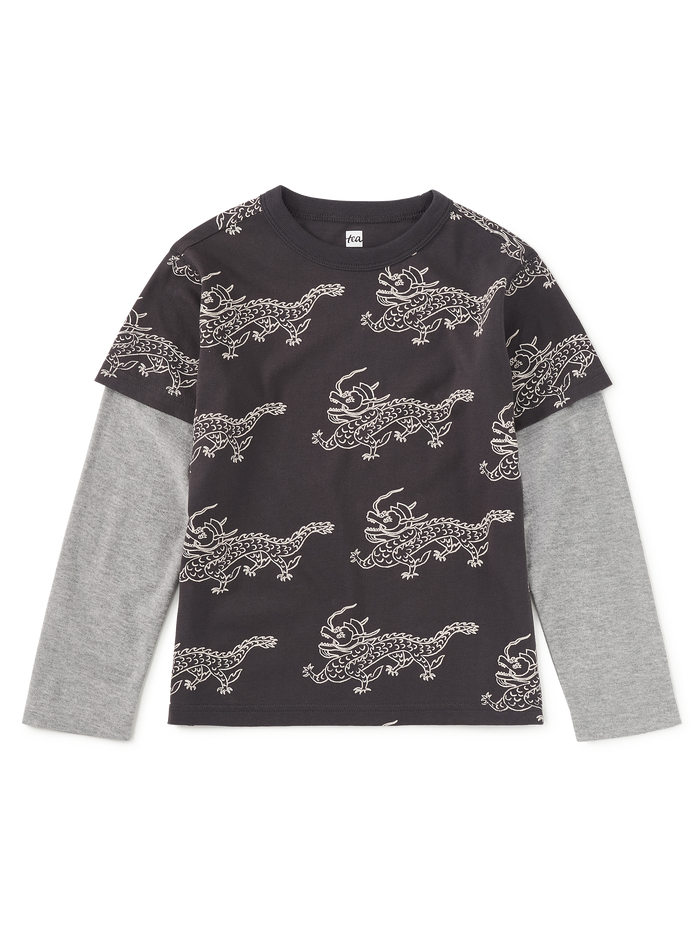 Printed Layered Sleeve Tee