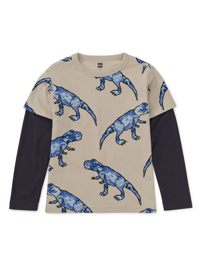 Printed Layered Sleeve Tee