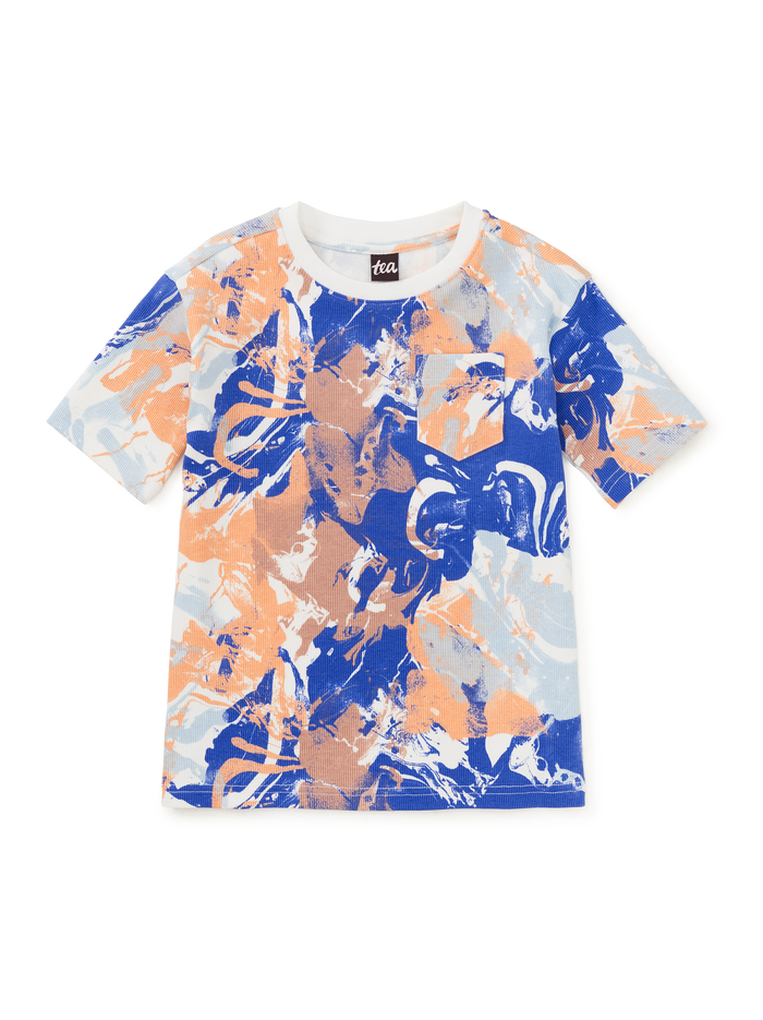 Printed Ribbed Easy Fit Tee