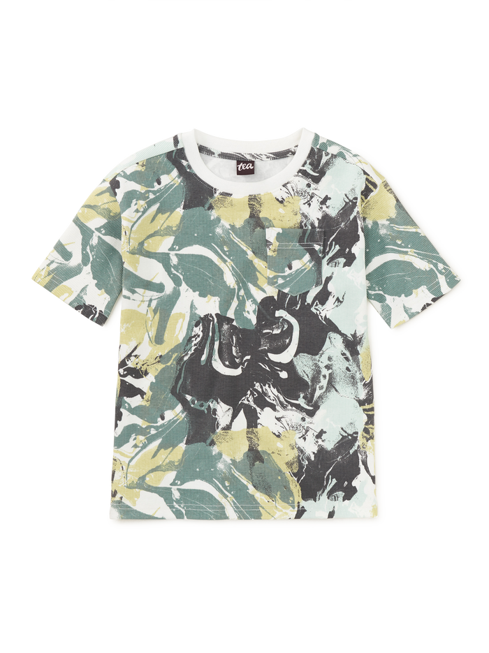 Printed Ribbed Easy Fit Tee