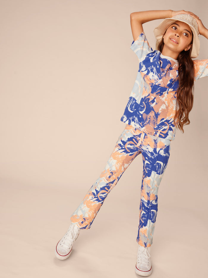 Printed Ribbed Easy Fit Tee