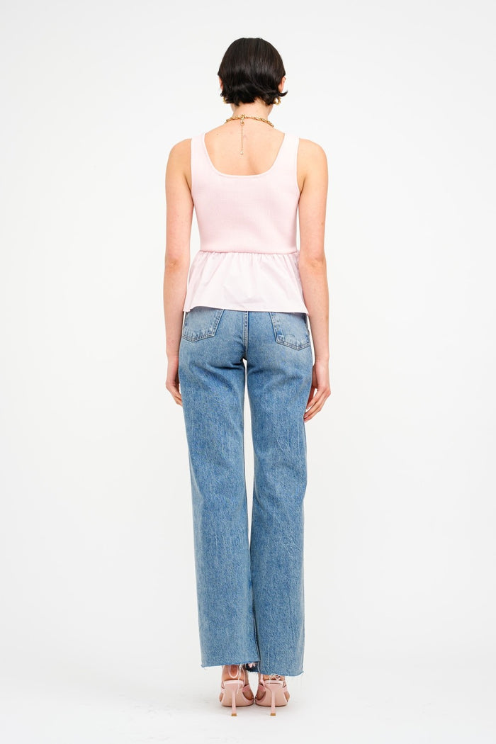 SOFIE THE LABEL RAINA TOP PINK PEPLUM EASY GIRLY SPRING TOP