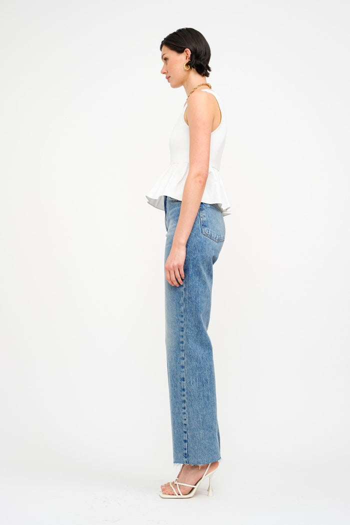 SOFIE THE LABEL RAINA TOP OFF WHITE GIRLY PEPLUM