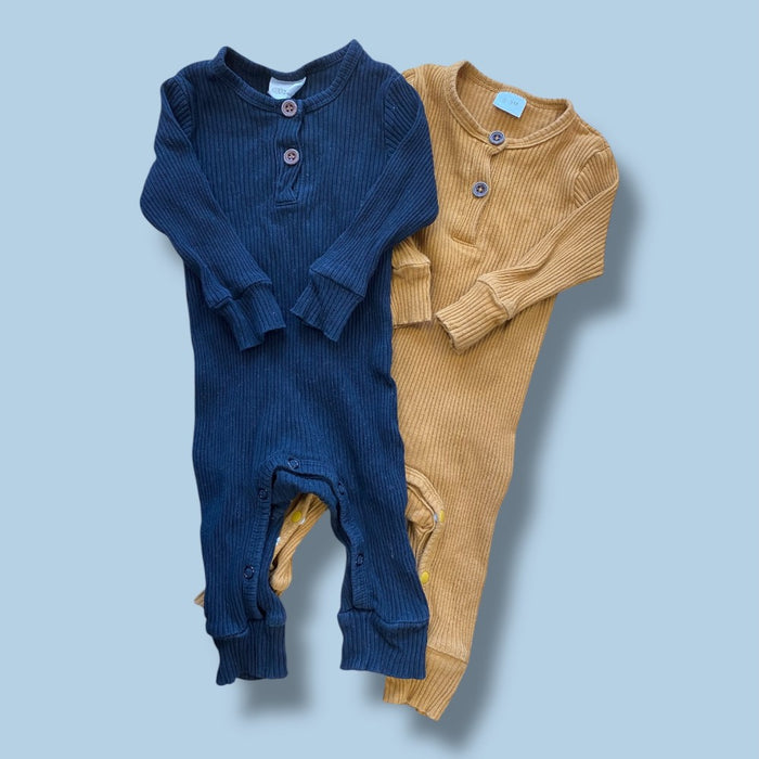 Ribbed Rompers set of 2 3-6m