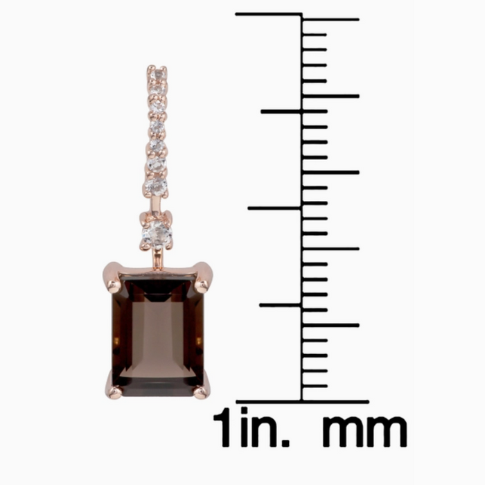 Rose Gold and Smokey Quartz Earrings