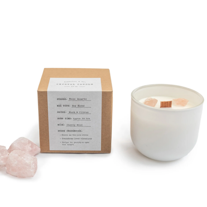 Rose Quartz Crystal Candle