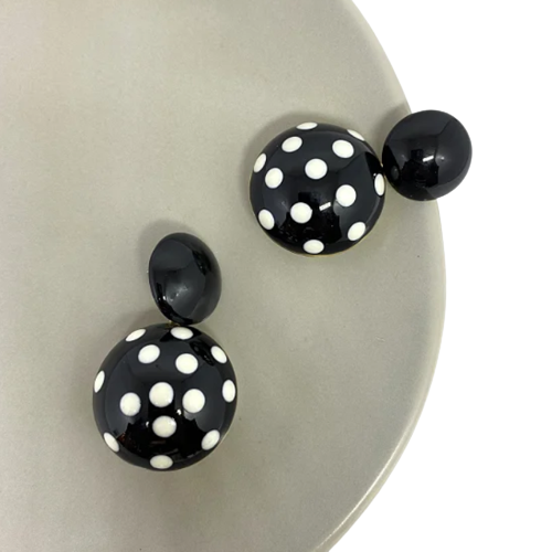 Round Enamel Earrings