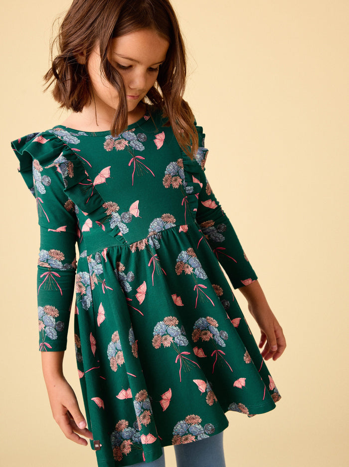 Ruffle Shoulder Ballet Dress