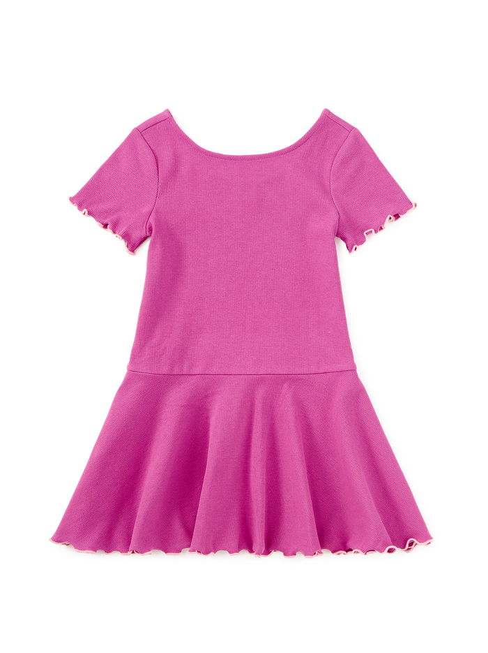 Ruffle Skater Ribbed Dress