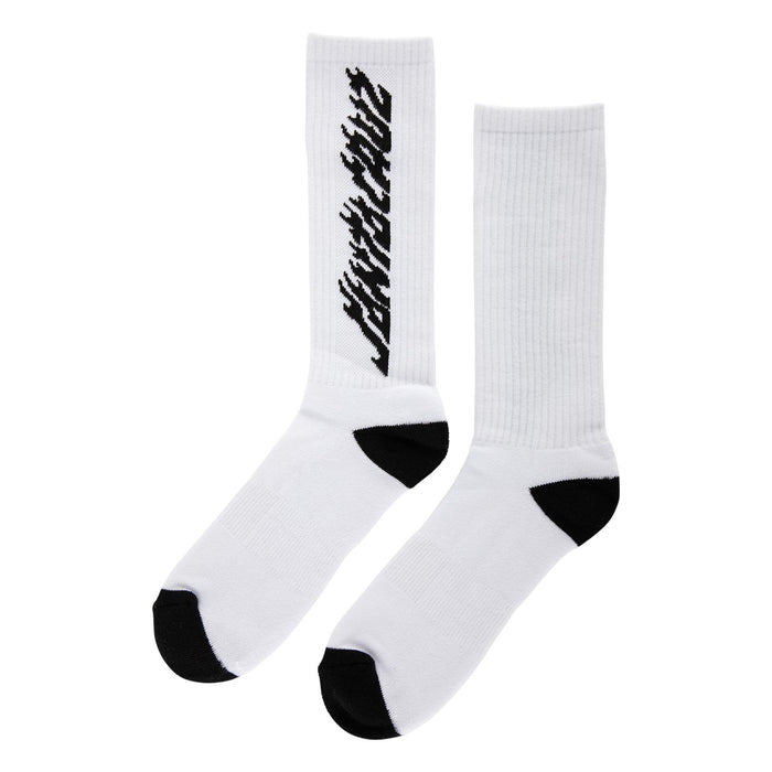 SANTA CRUZ SOLID FLAME STRIP CREW SOCKS (1 PAIR)