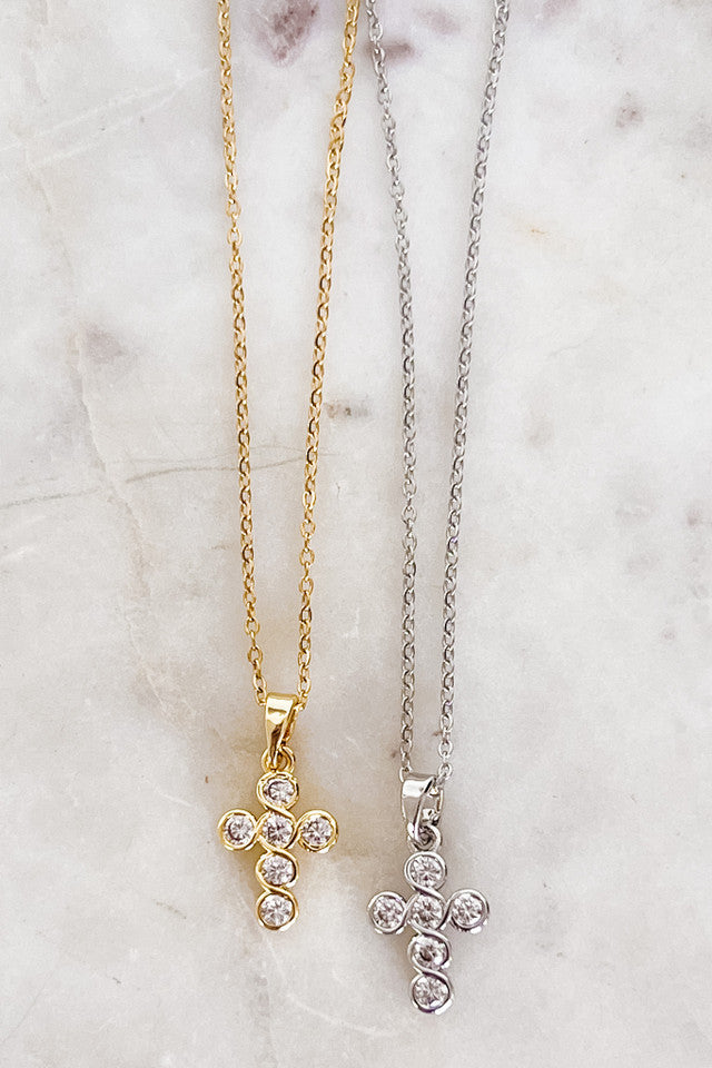 Shining Light Cross Charm Necklace