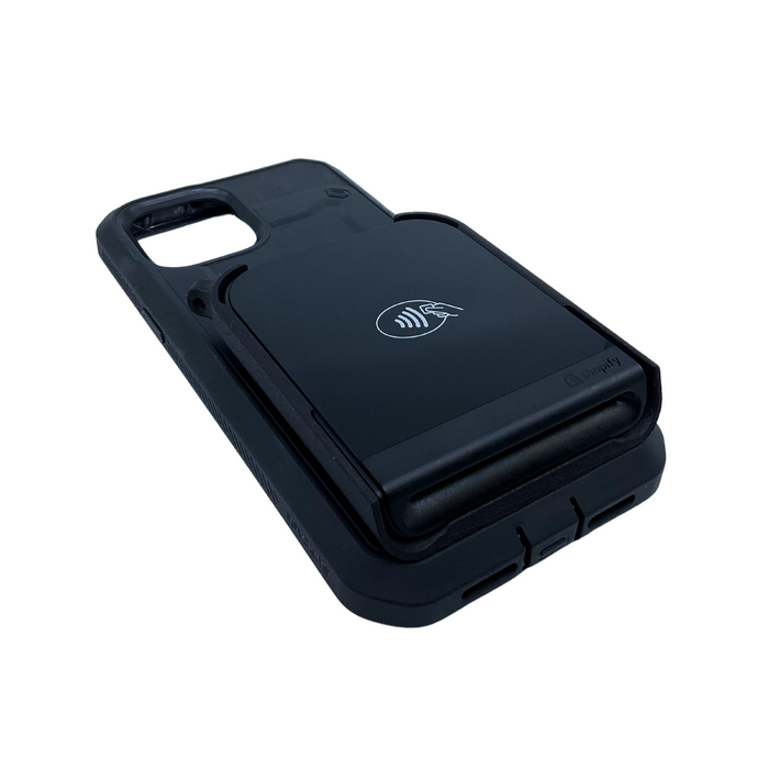 Shopify Tap & Chip card reader sled attached with Alien Tape