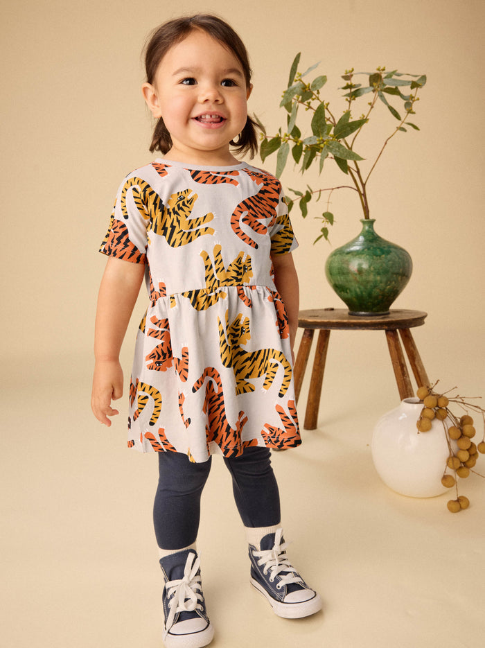Short Sleeve Twirl Dress
