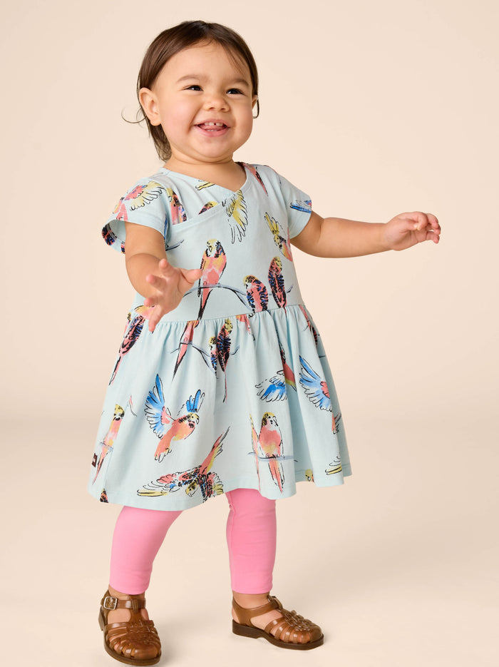 Short Sleeve Wrap Neck Dress