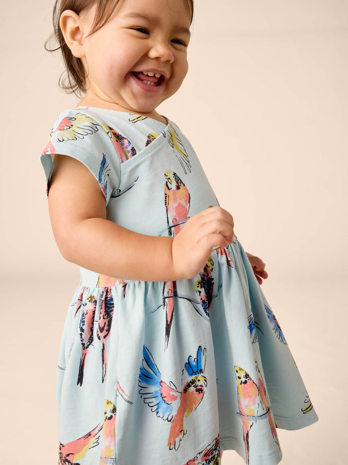 Short Sleeve Wrap Neck Dress