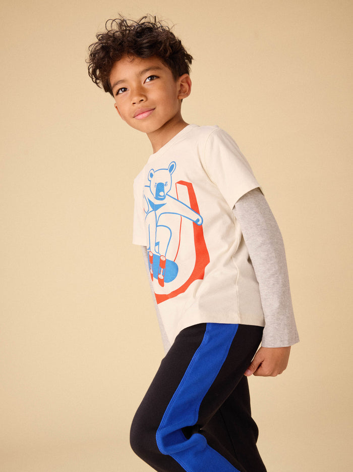 Skater Moon Bear Layered Tee