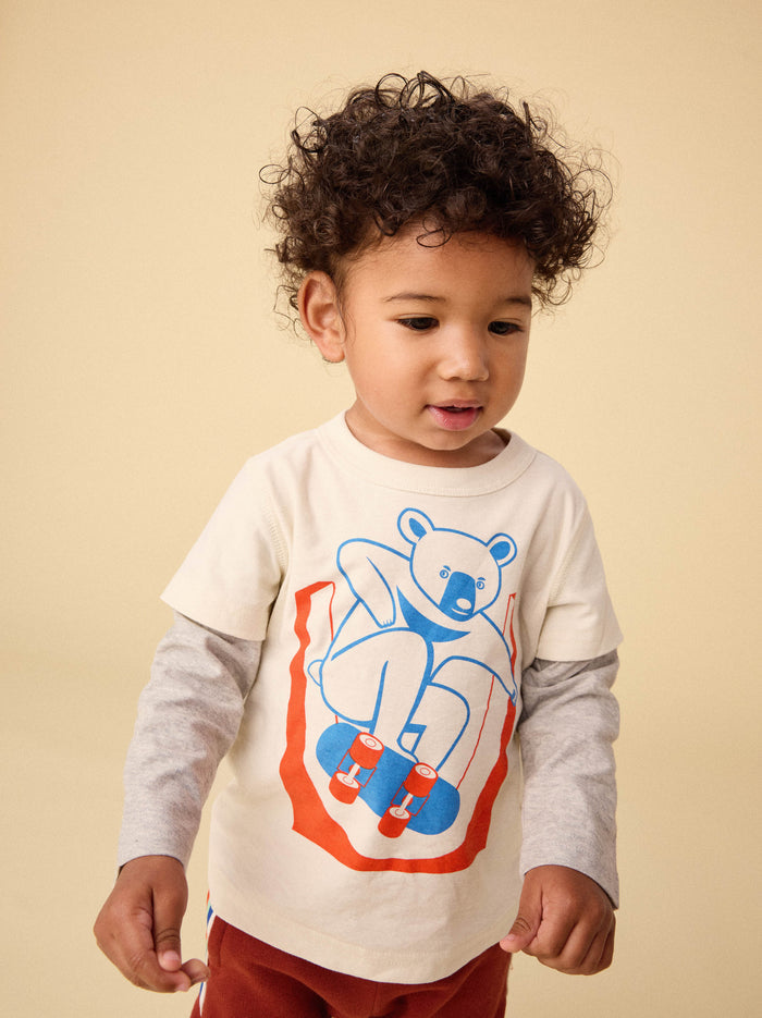Skater Moon Bear Layered Tee