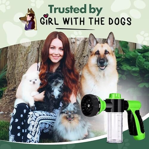 Soap & Shampoo Dispenser for Pet Wash and Garden Hose Sprayer Nozzle by Girl With The Dogs Dog Hair Trimmers Pet Clever