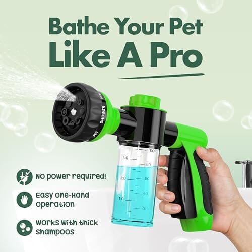 Soap & Shampoo Dispenser for Pet Wash and Garden Hose Sprayer Nozzle by Girl With The Dogs Dog Hair Trimmers Pet Clever