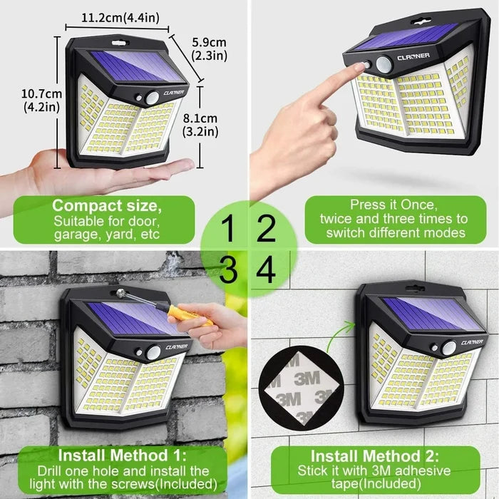Solar Power Outdoor Wall Lamp With Sensor