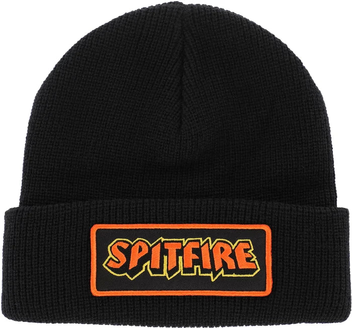 SPITFIRE HELLFIRE SCRIPT PATCH CUFF BEANIE (BLACK)