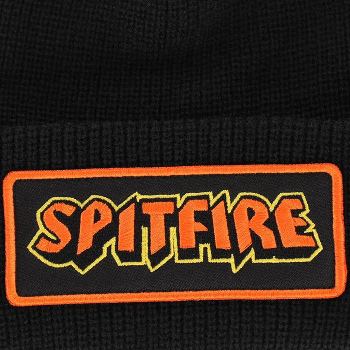 SPITFIRE HELLFIRE SCRIPT PATCH CUFF BEANIE (BLACK)