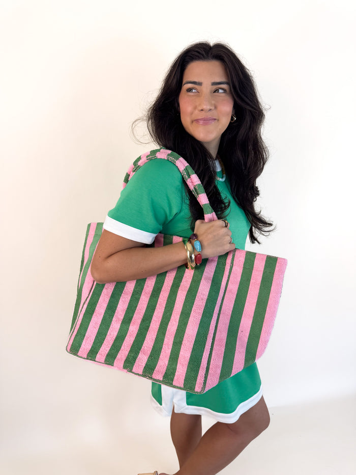 Striped Terry Tote Bag