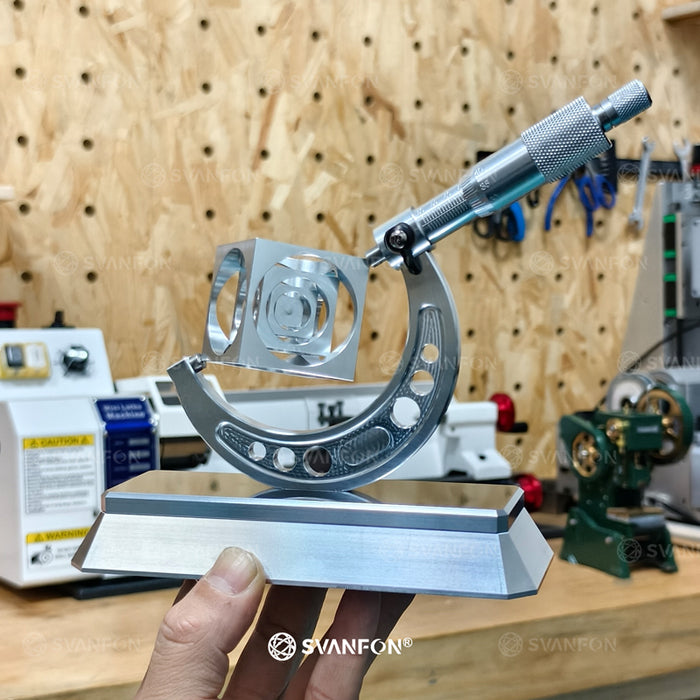 SVANFON Micrometer Desk Art – Precision Metal Fidget Toy for Makers & Engineers