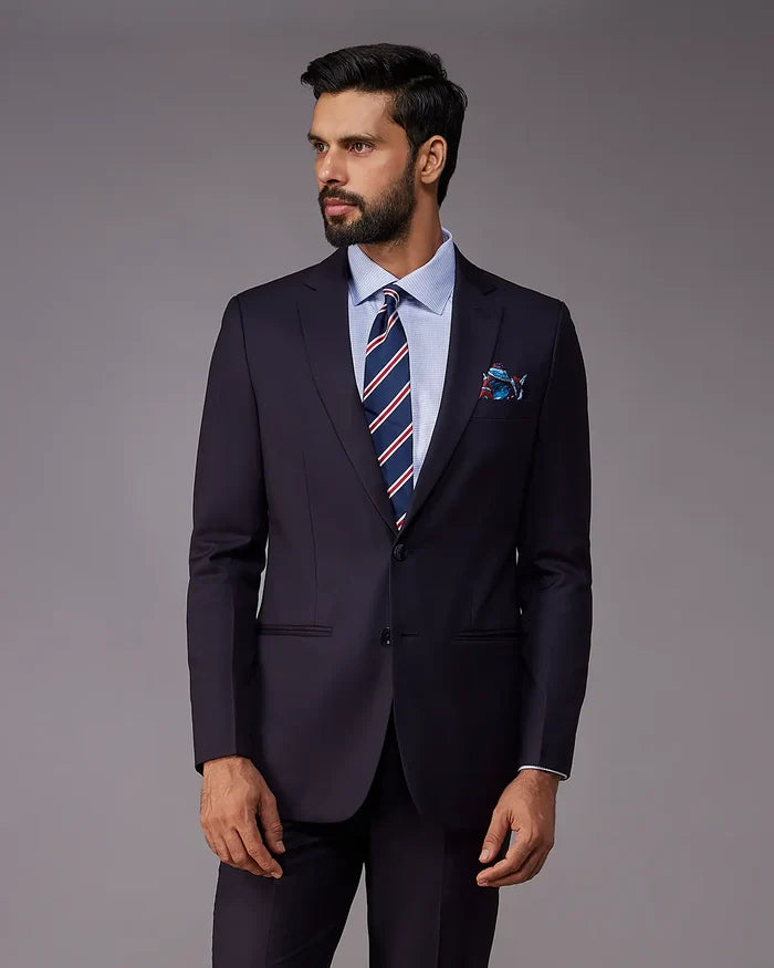 The Ellington Herringbone Suit - Navy
