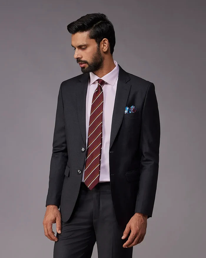 The Exquisite Blended Wool Suit - Dark Grey