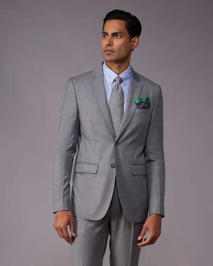 The Exquisite Blended Wool Suit - Grey