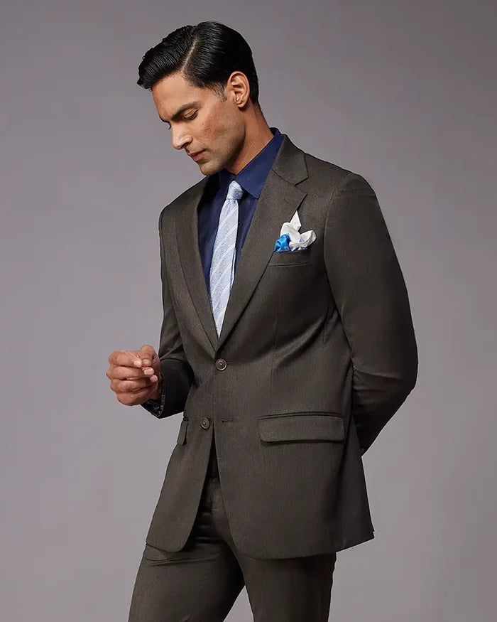 The Windsor Melange Suit - Brown