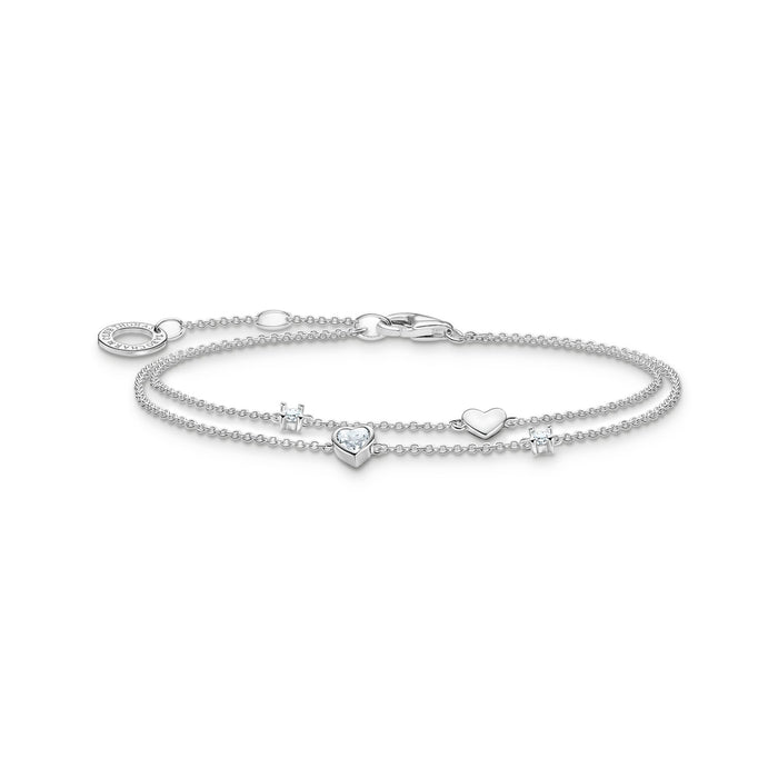 Thomas Sabo Bracelet with hearts and white stones silver