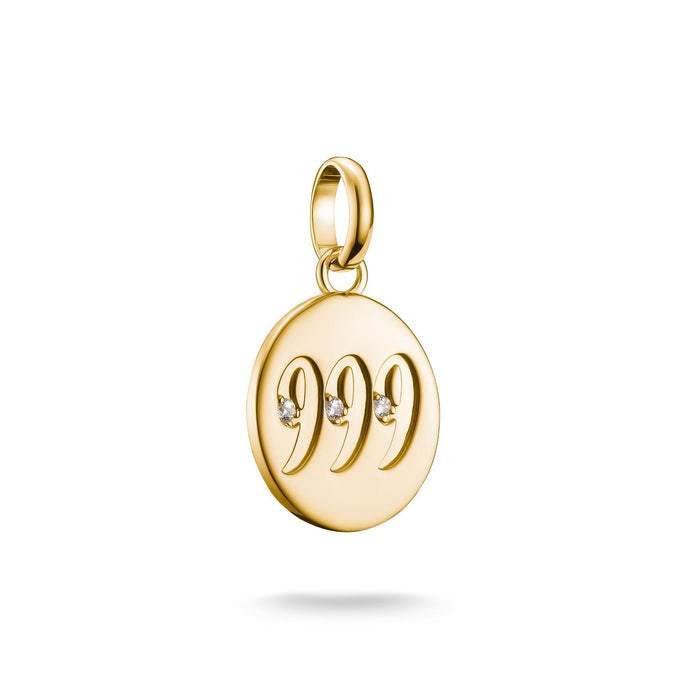 THOMAS SABO Connect Charm angel number 999 with stones Gold