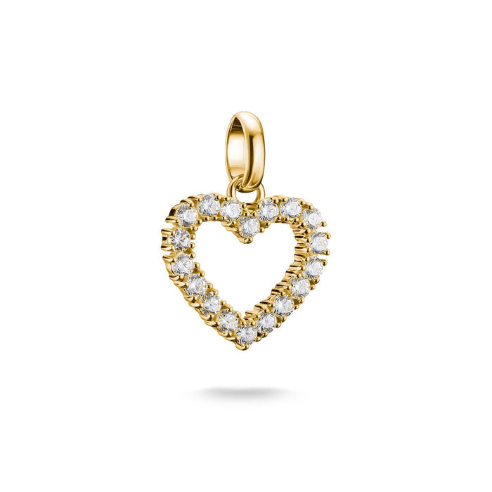THOMAS SABO Connect Charm heart with white stones in Gold