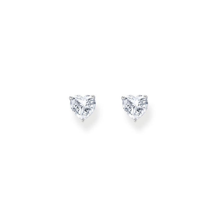 THOMAS SABO Ear studs heart-shaped with white zirconia