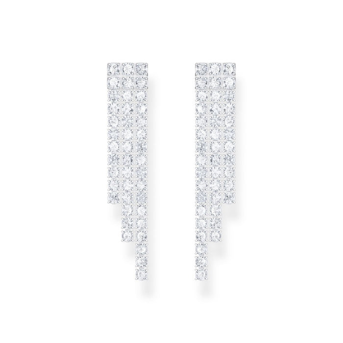 THOMAS SABO Earrings in waterfall design with white zirconia