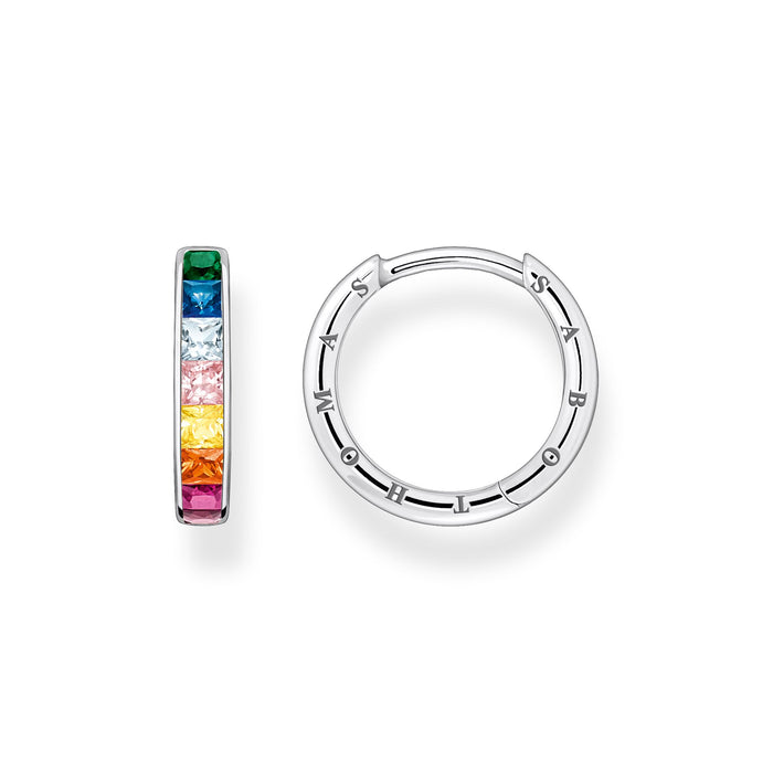 THOMAS SABO Hoop earrings colourful stones pavÃ© silver